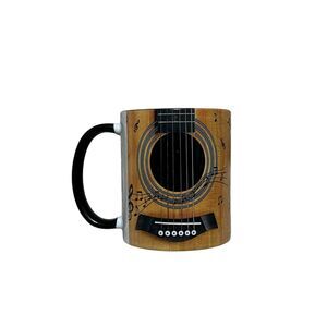 Novelty Guitar Brown Black Music Notes 11 Oz. Coffee Mug